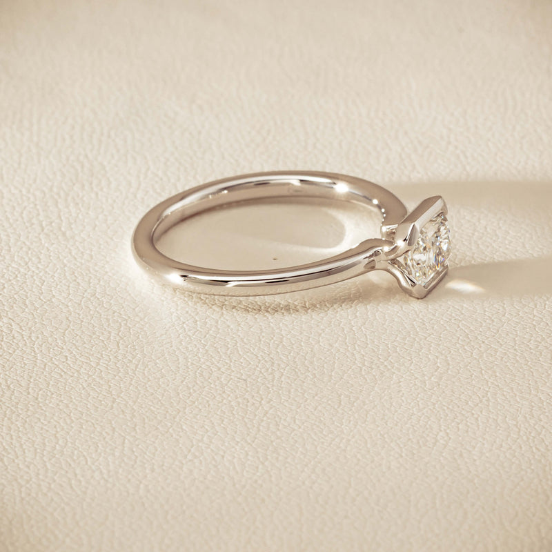 18ct White Gold .77ct Radiant-Cut Diamond Elle Ring - Ring - Walker & Hall