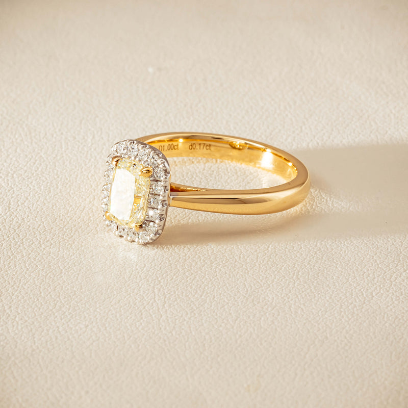 18ct Yellow Gold 1.00ct Fancy Cushion-Cut Diamond Nina Ring - Ring - Walker & Hall