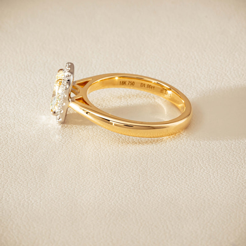 18ct Yellow Gold 1.00ct Fancy Cushion-Cut Diamond Nina Ring - Ring - Walker & Hall
