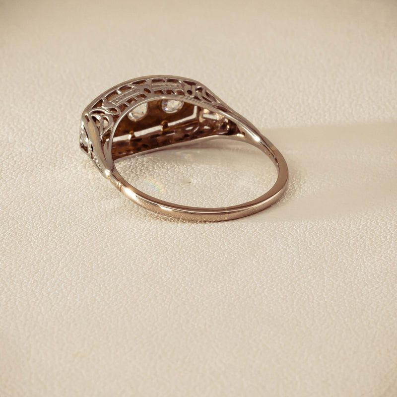 Deja Vu 18ct White Gold .35ct Old-Cut Diamond Ring