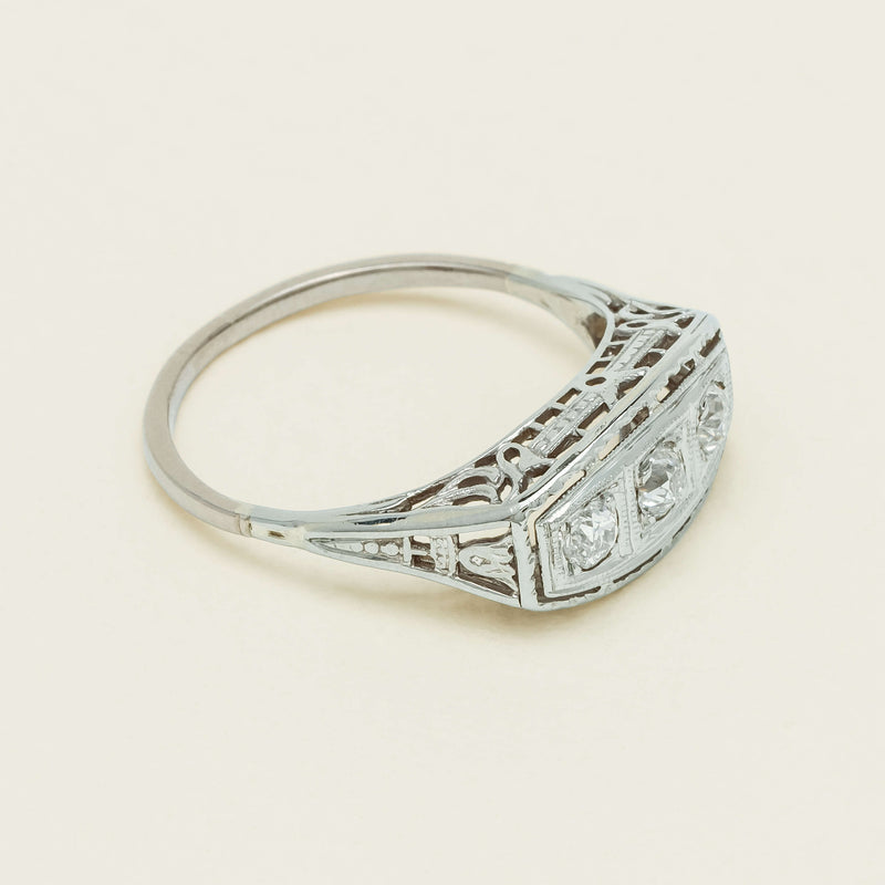 Deja Vu 18ct White Gold .35ct Old-Cut Diamond Ring