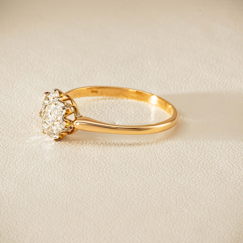 Deja Vu 18ct Yellow Gold .52ct Diamond Cluster Ring