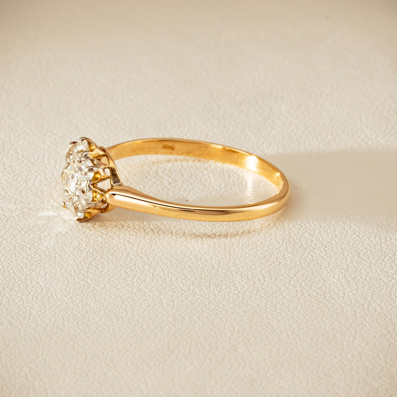 Deja Vu 18ct Yellow Gold .52ct Diamond Cluster Ring
