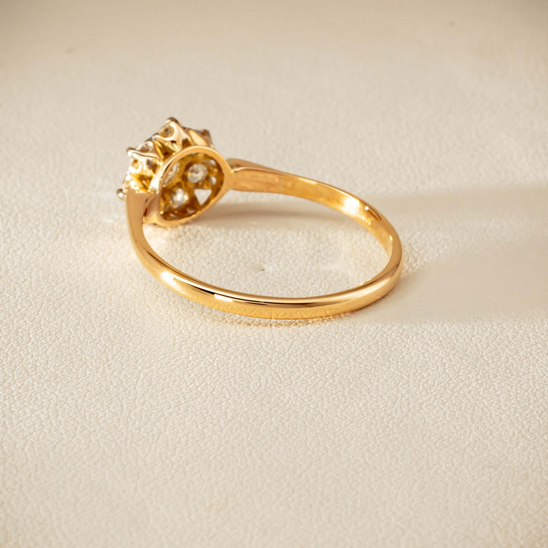 Deja Vu 18ct Yellow Gold .52ct Diamond Cluster Ring