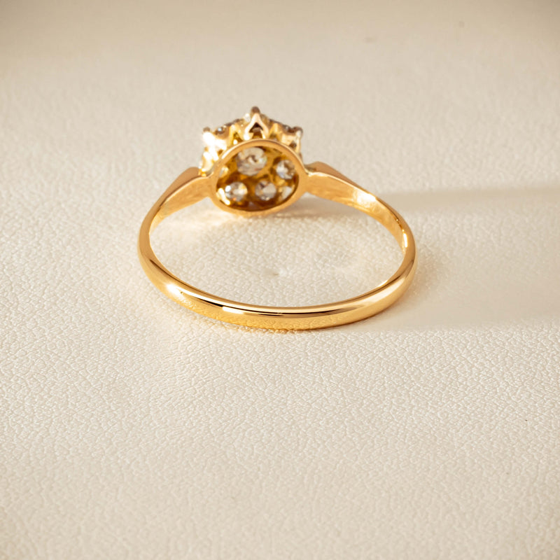 Deja Vu 18ct Yellow Gold .52ct Diamond Cluster Ring