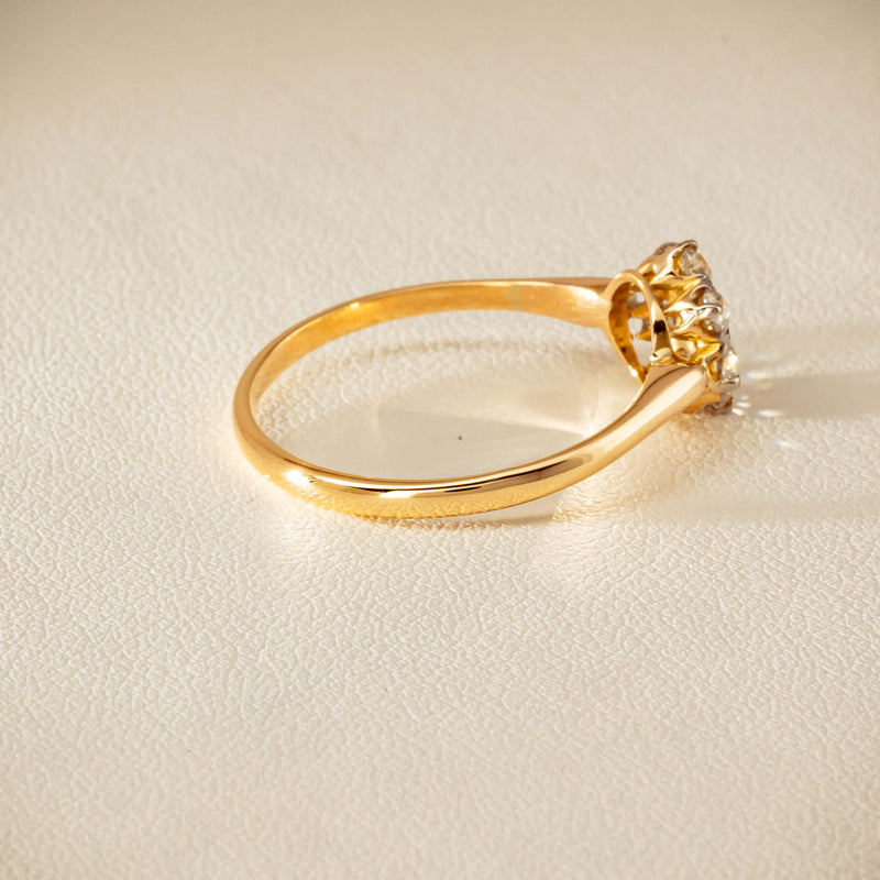Deja Vu 18ct Yellow Gold .52ct Diamond Cluster Ring