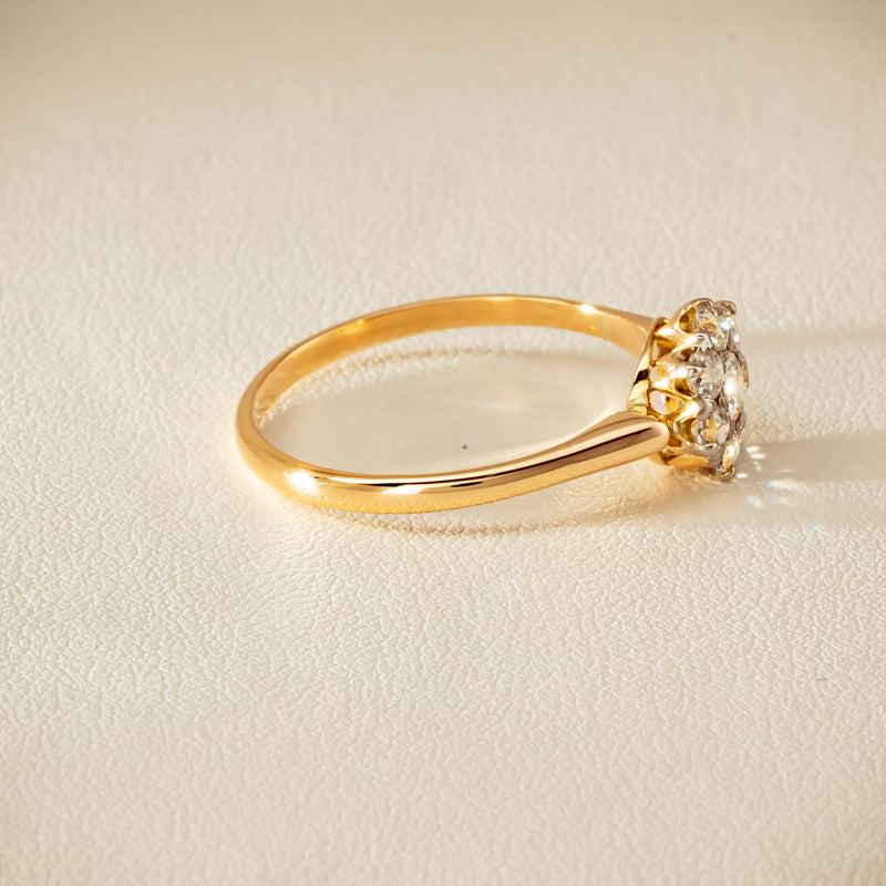 Deja Vu 18ct Yellow Gold .52ct Diamond Cluster Ring