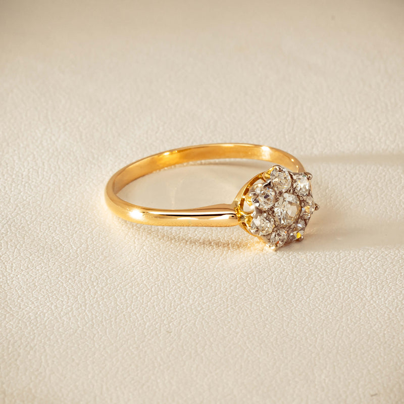 Deja Vu 18ct Yellow Gold .52ct Diamond Cluster Ring