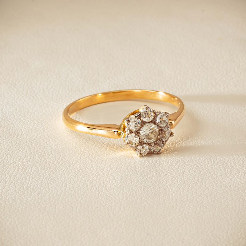 Deja Vu 18ct Yellow Gold .52ct Diamond Cluster Ring