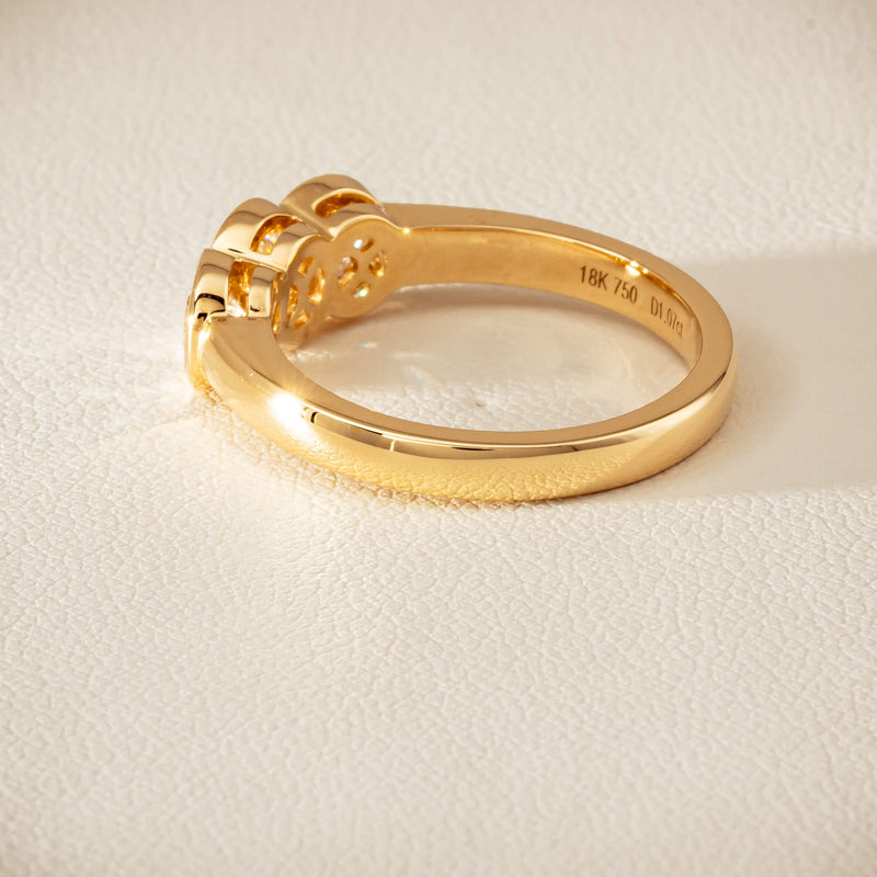 18ct Yellow Gold 1.07ct Diamond Three-Stone Natalia Ring