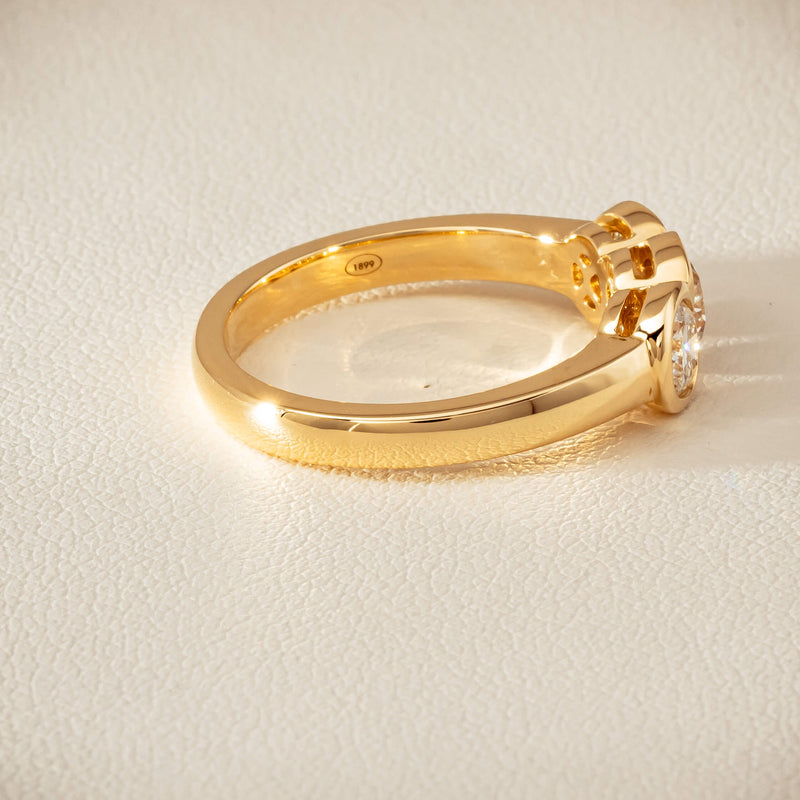 18ct Yellow Gold 1.07ct Diamond Three-Stone Natalia Ring