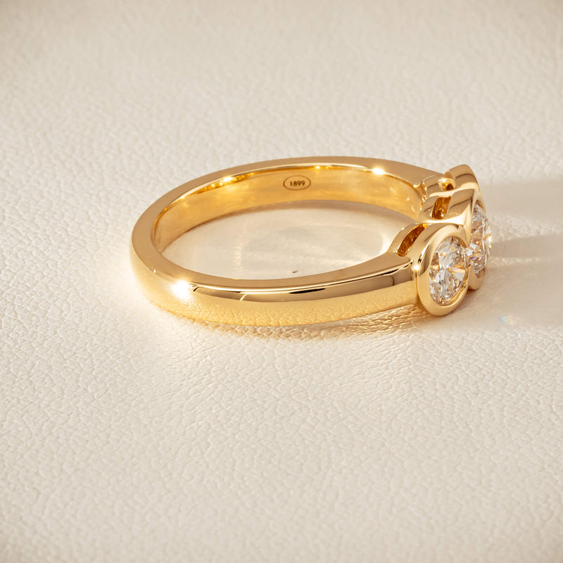 18ct Yellow Gold 1.07ct Diamond Three-Stone Natalia Ring