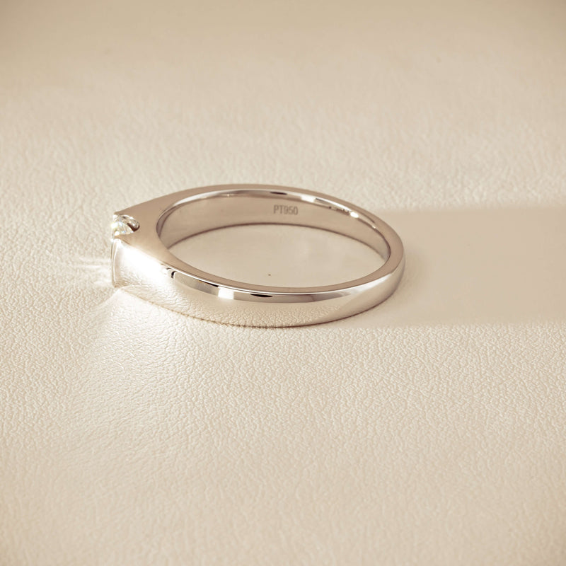 Platinum .59ct Reclaimed Princess-Cut Diamond Mens Ring