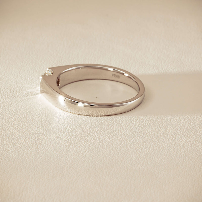 Platinum .59ct Reclaimed Princess-Cut Diamond Mens Ring