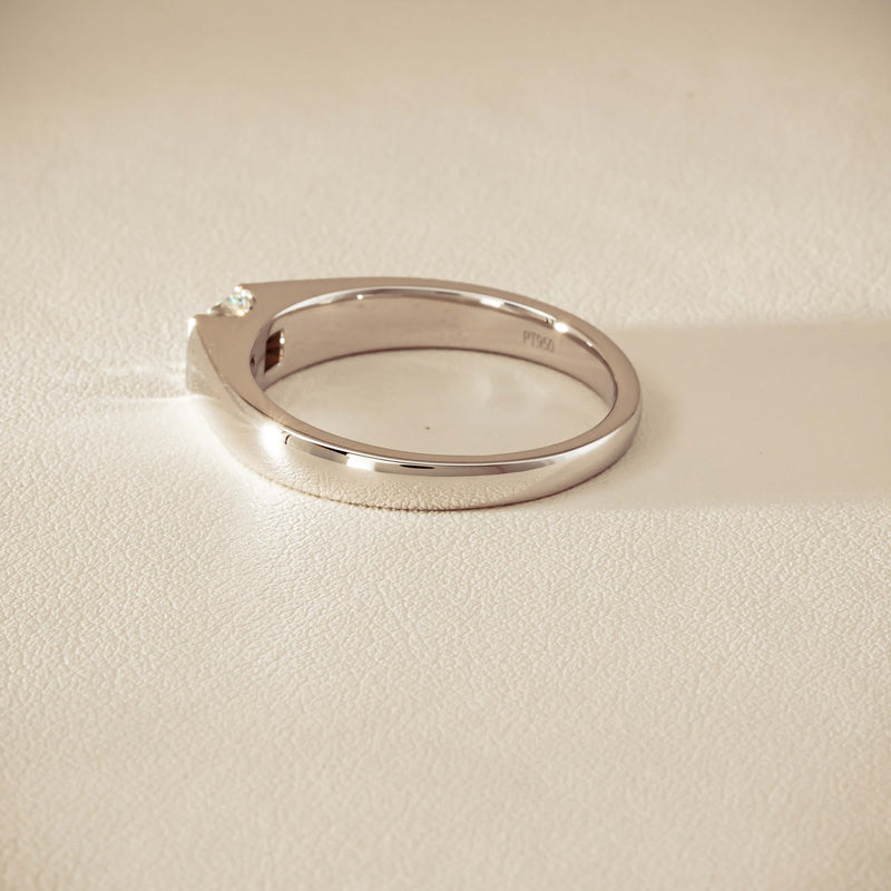 Platinum .59ct Reclaimed Princess-Cut Diamond Mens Ring