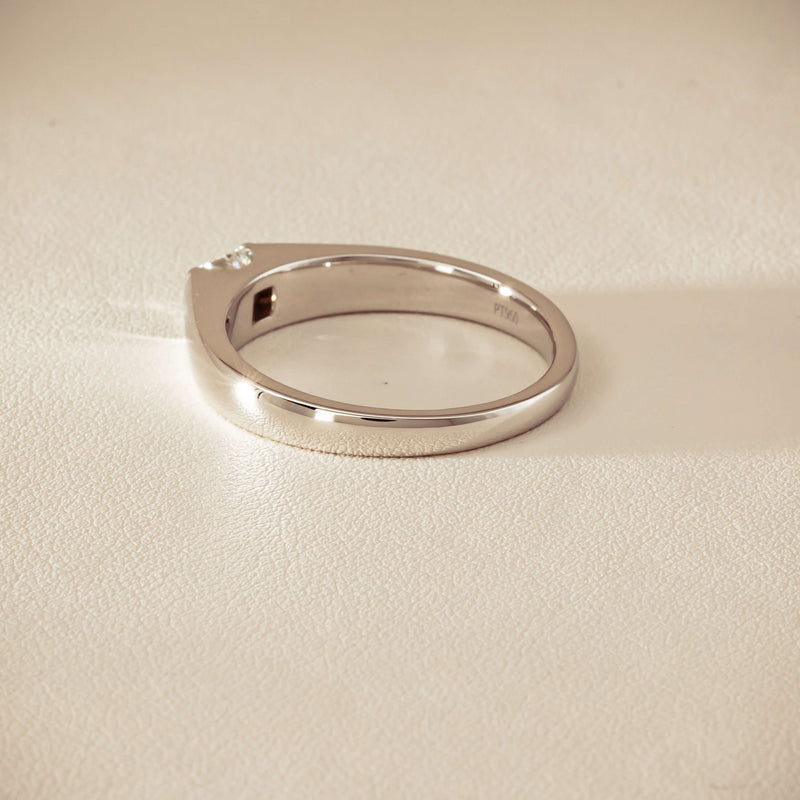 Platinum .59ct Reclaimed Princess-Cut Diamond Mens Ring