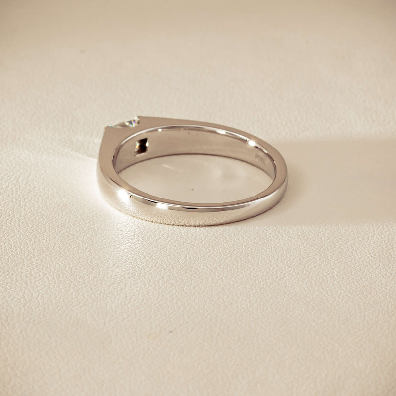 Platinum .59ct Reclaimed Princess-Cut Diamond Mens Ring