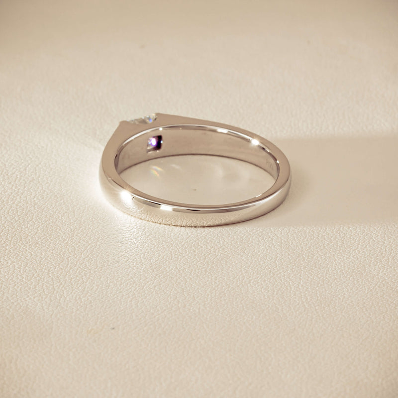 Platinum .59ct Reclaimed Princess-Cut Diamond Mens Ring