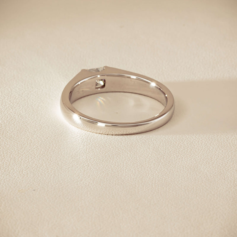 Platinum .59ct Reclaimed Princess-Cut Diamond Mens Ring