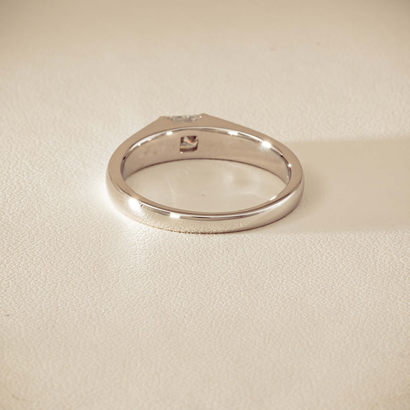 Platinum .59ct Reclaimed Princess-Cut Diamond Mens Ring