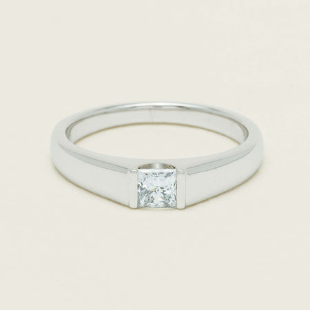 Platinum .59ct Reclaimed Princess-Cut Diamond Mens Ring