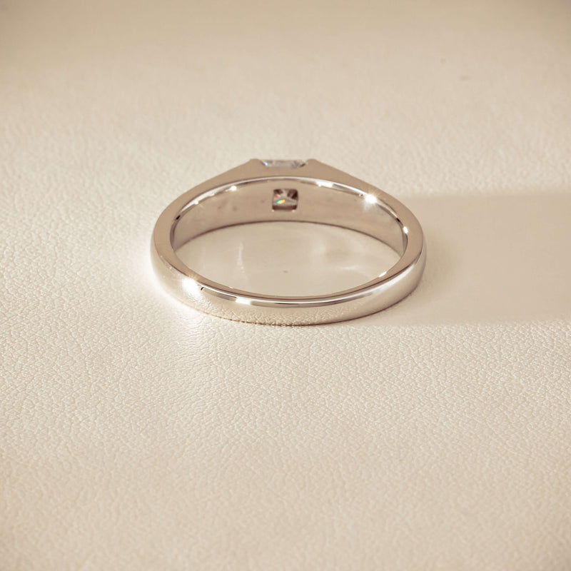 Platinum .59ct Reclaimed Princess-Cut Diamond Mens Ring
