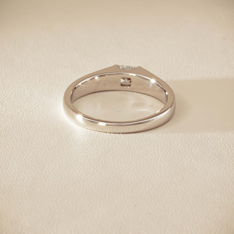 Platinum .59ct Reclaimed Princess-Cut Diamond Mens Ring
