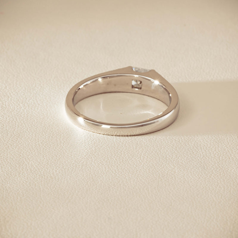 Platinum .59ct Reclaimed Princess-Cut Diamond Mens Ring