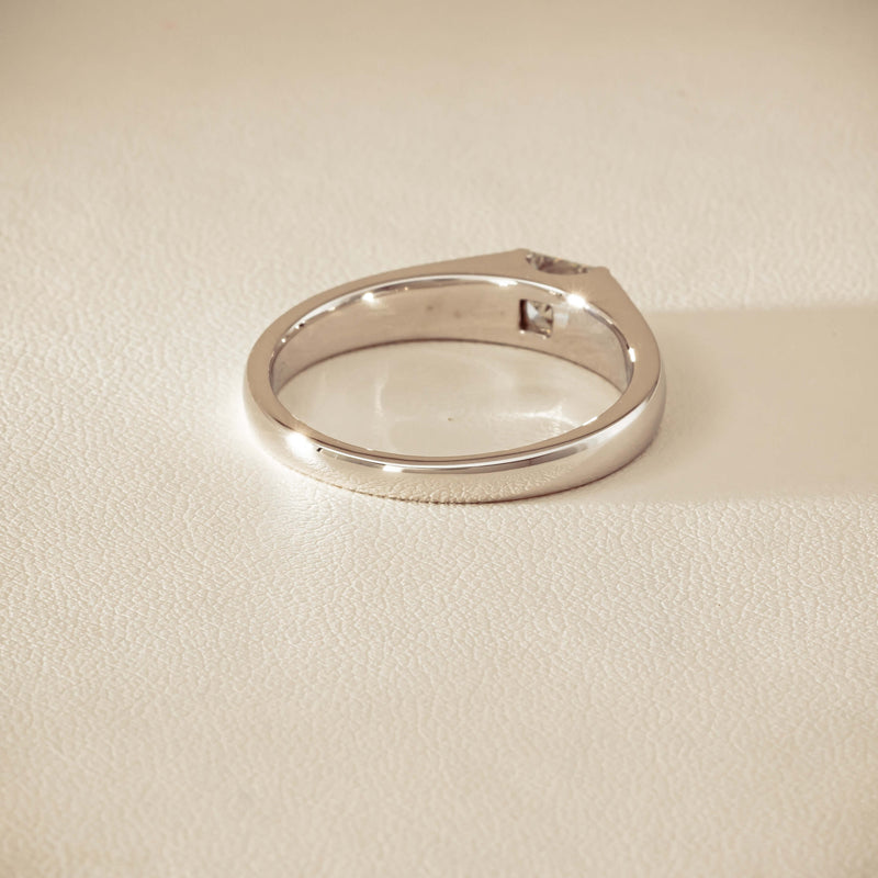 Platinum .59ct Reclaimed Princess-Cut Diamond Mens Ring