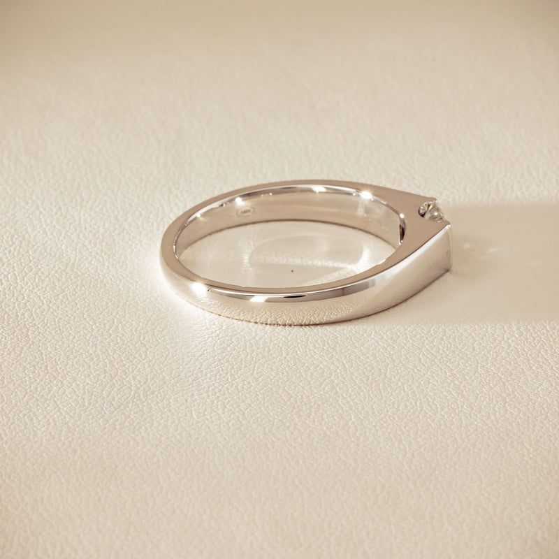 Platinum .59ct Reclaimed Princess-Cut Diamond Mens Ring