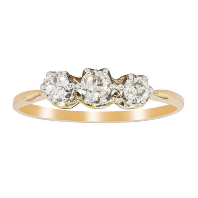 Deja Vu 18ct Yellow Gold .33ct Diamond Three-Stone Ring