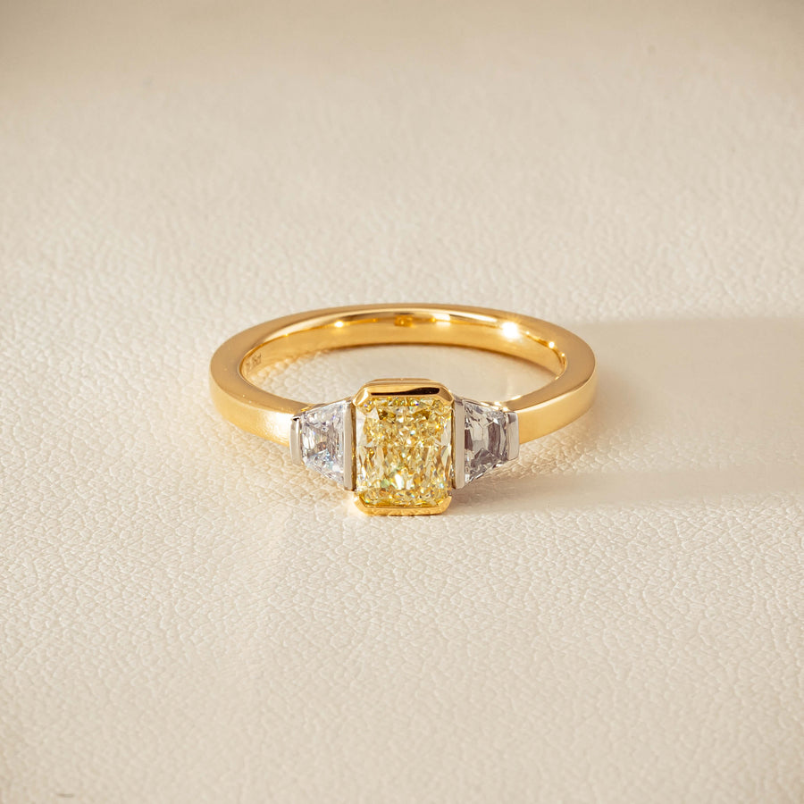 18ct Yellow Gold 1.01ct Fancy Diamond Three-Stone Ring