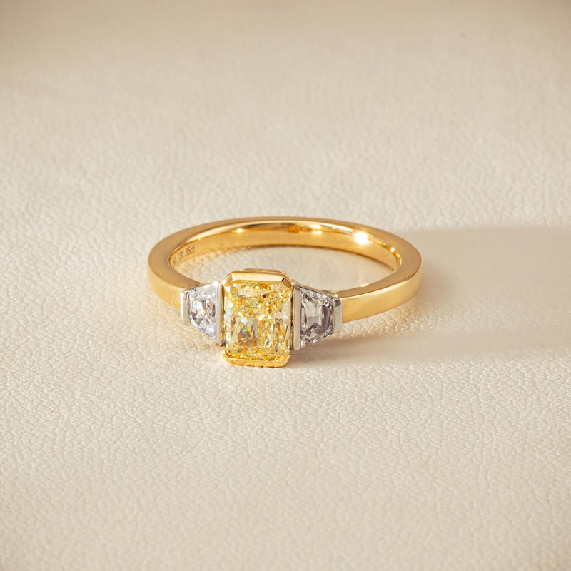 18ct Yellow Gold 1.01ct Fancy Diamond Three-Stone Ring
