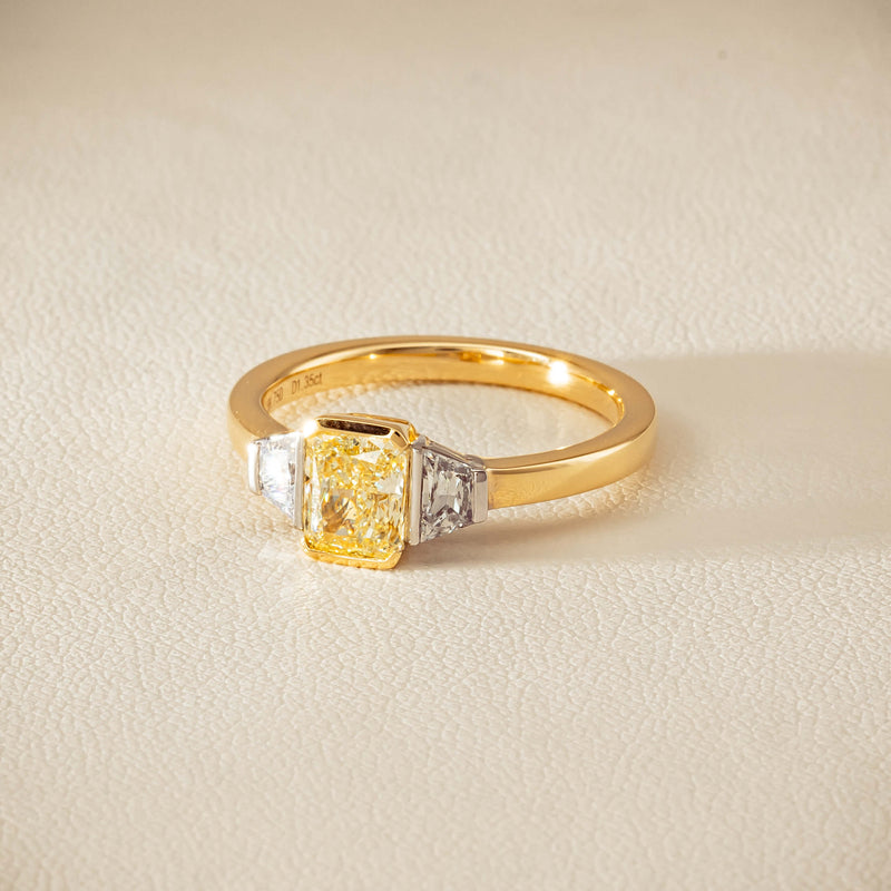 18ct Yellow Gold 1.01ct Fancy Diamond Three-Stone Ring