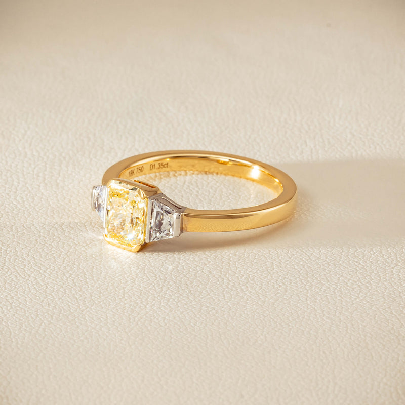18ct Yellow Gold 1.01ct Fancy Diamond Three-Stone Ring