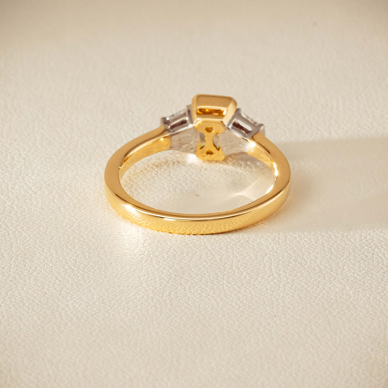 18ct Yellow Gold 1.01ct Fancy Diamond Three-Stone Ring