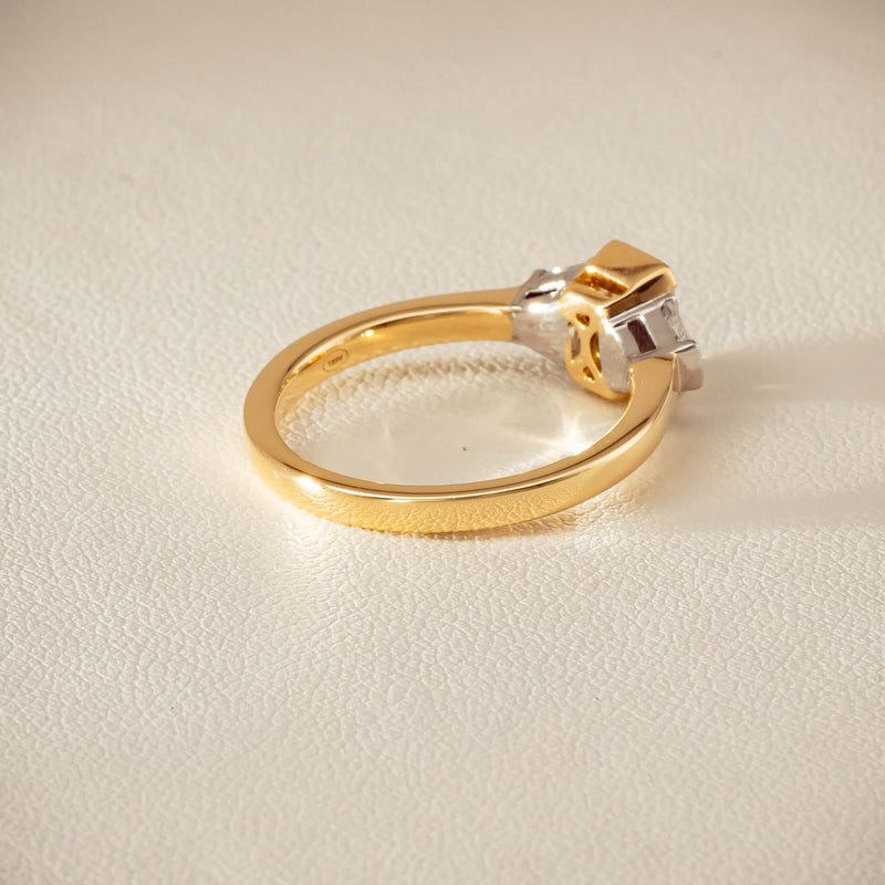 18ct Yellow Gold 1.01ct Fancy Diamond Three-Stone Ring