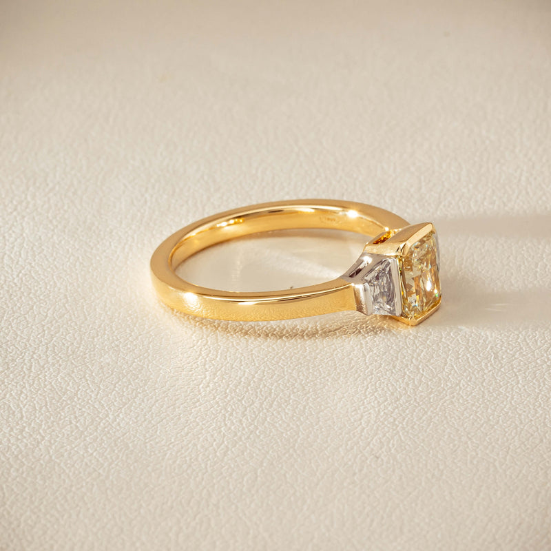 18ct Yellow Gold 1.01ct Fancy Diamond Three-Stone Ring
