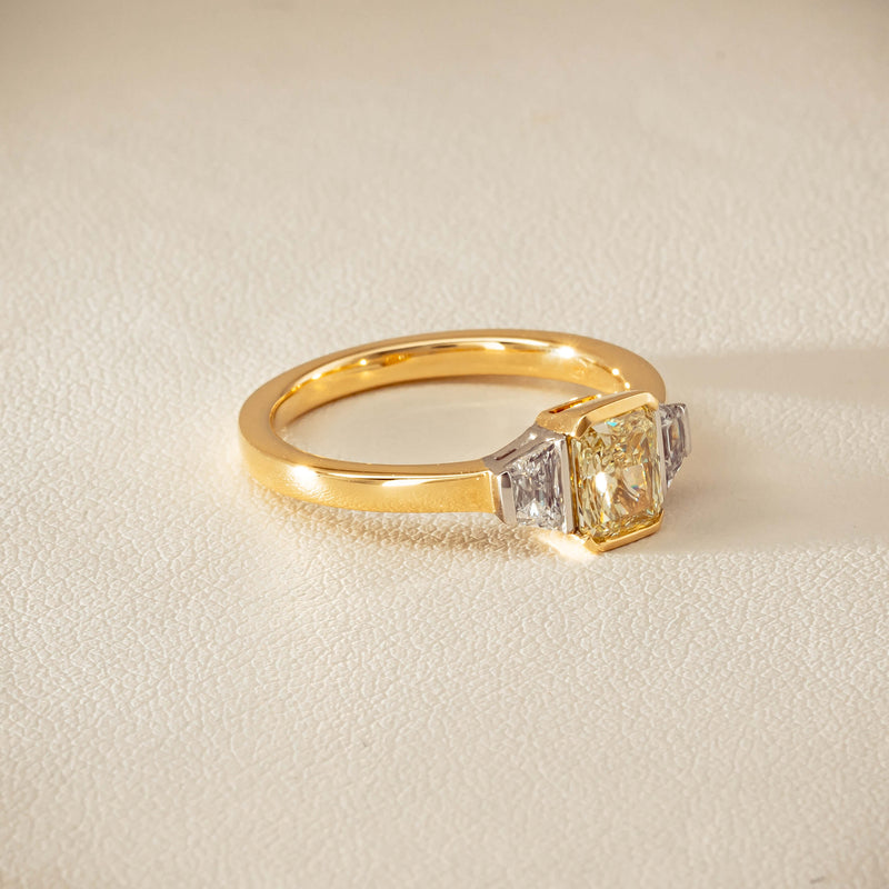 18ct Yellow Gold 1.01ct Fancy Diamond Three-Stone Ring