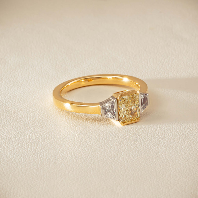 18ct Yellow Gold 1.01ct Fancy Diamond Three-Stone Ring
