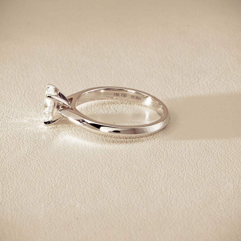 18ct White Gold 1.00ct Oval Diamond Venetian Ring - Ring - Walker & Hall