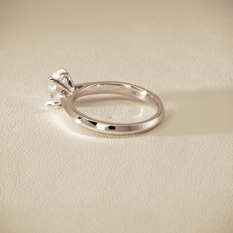18ct White Gold 1.00ct Oval Diamond Venetian Ring - Ring - Walker & Hall