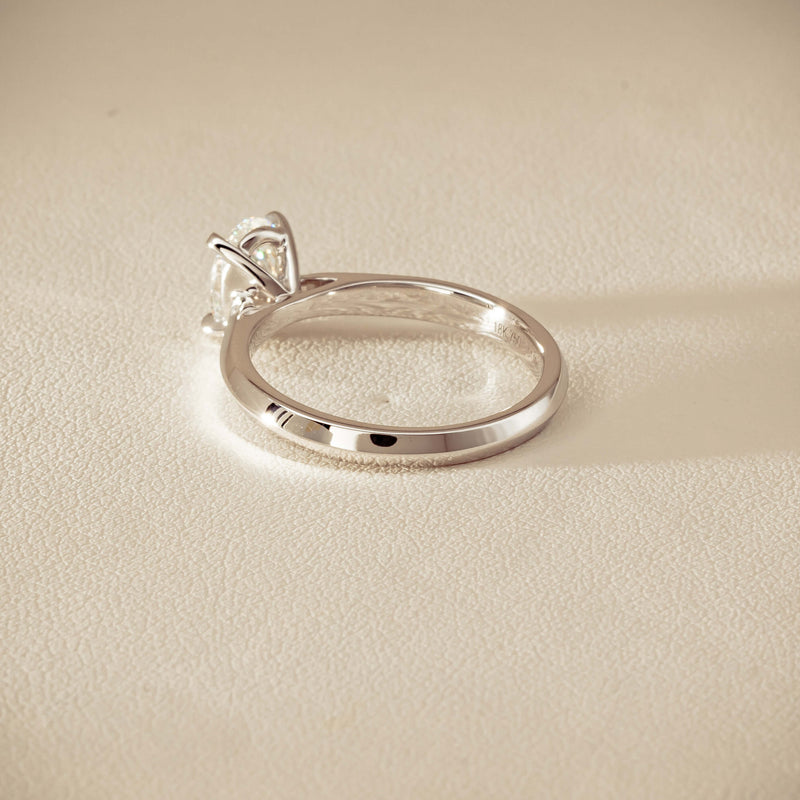 18ct White Gold 1.00ct Oval Diamond Venetian Ring - Ring - Walker & Hall