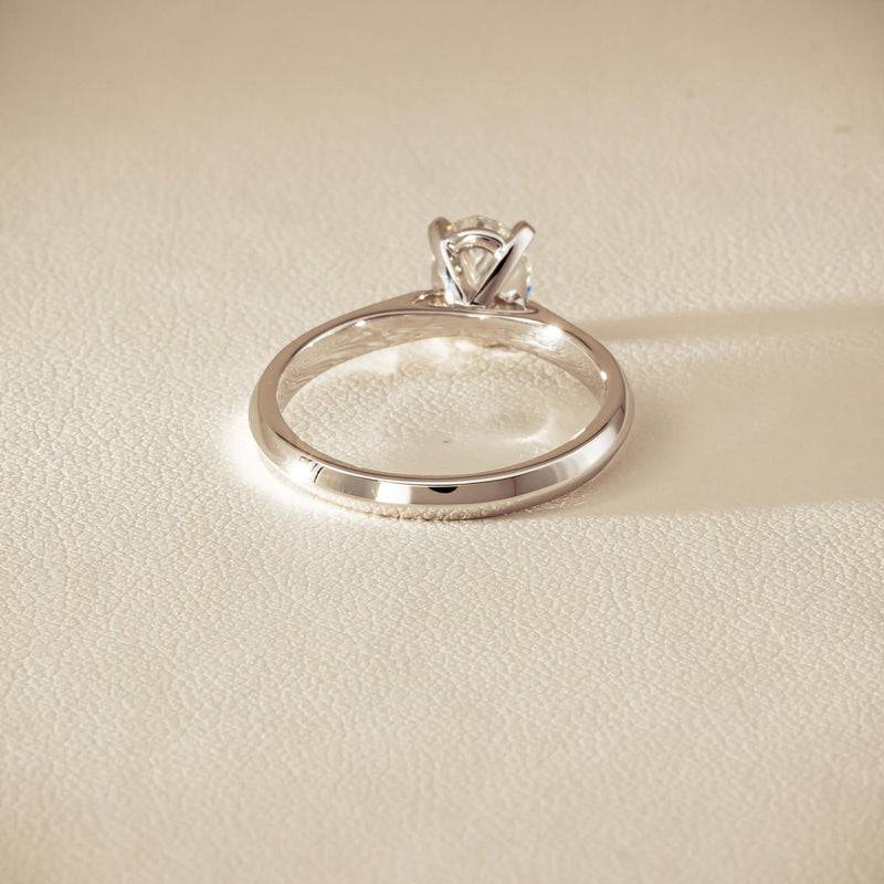 18ct White Gold 1.00ct Oval Diamond Venetian Ring - Ring - Walker & Hall