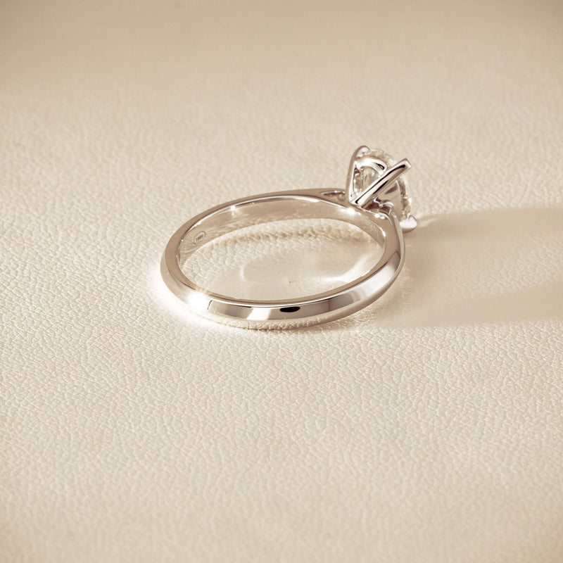 18ct White Gold 1.00ct Oval Diamond Venetian Ring - Ring - Walker & Hall