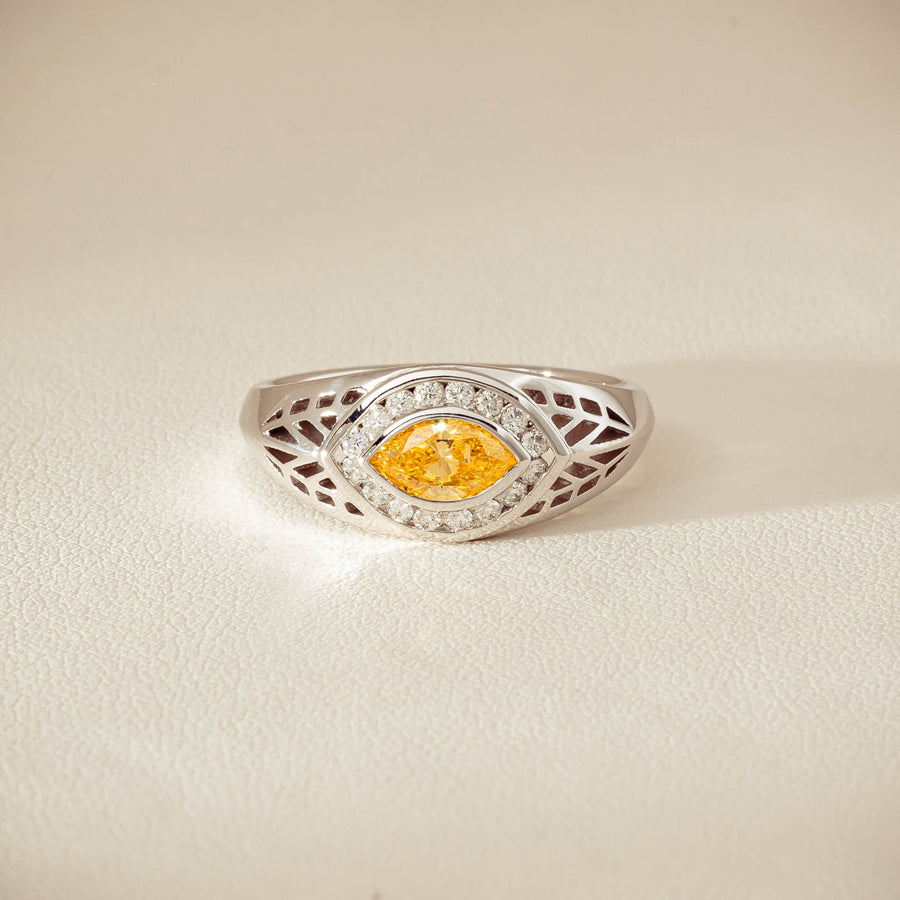 Deja Vu 18ct White Gold .65ct Yellow Diamond Ring - Ring - Walker & Hall