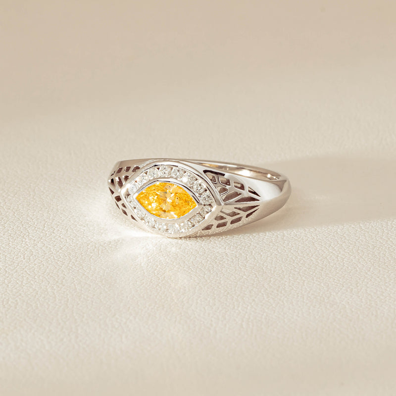 Deja Vu 18ct White Gold .65ct Yellow Diamond Ring - Ring - Walker & Hall