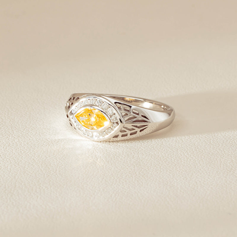 Deja Vu 18ct White Gold .65ct Yellow Diamond Ring - Ring - Walker & Hall