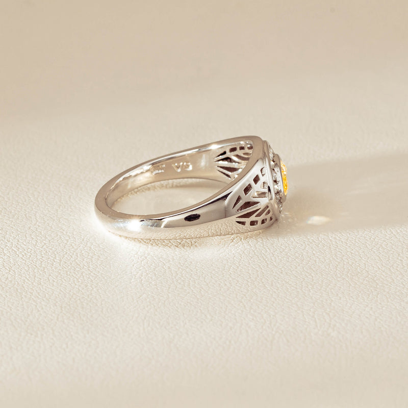Deja Vu 18ct White Gold .65ct Yellow Diamond Ring - Ring - Walker & Hall