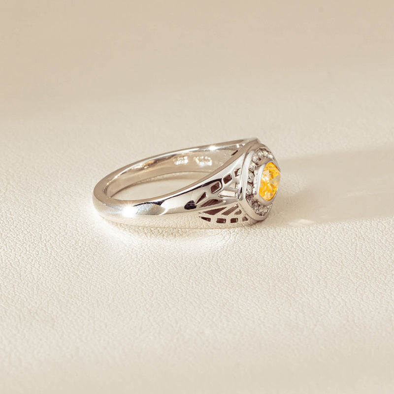 Deja Vu 18ct White Gold .65ct Yellow Diamond Ring - Ring - Walker & Hall
